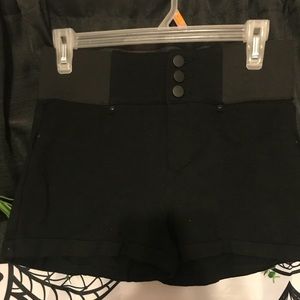 Black High Wasted Stretch Shorts